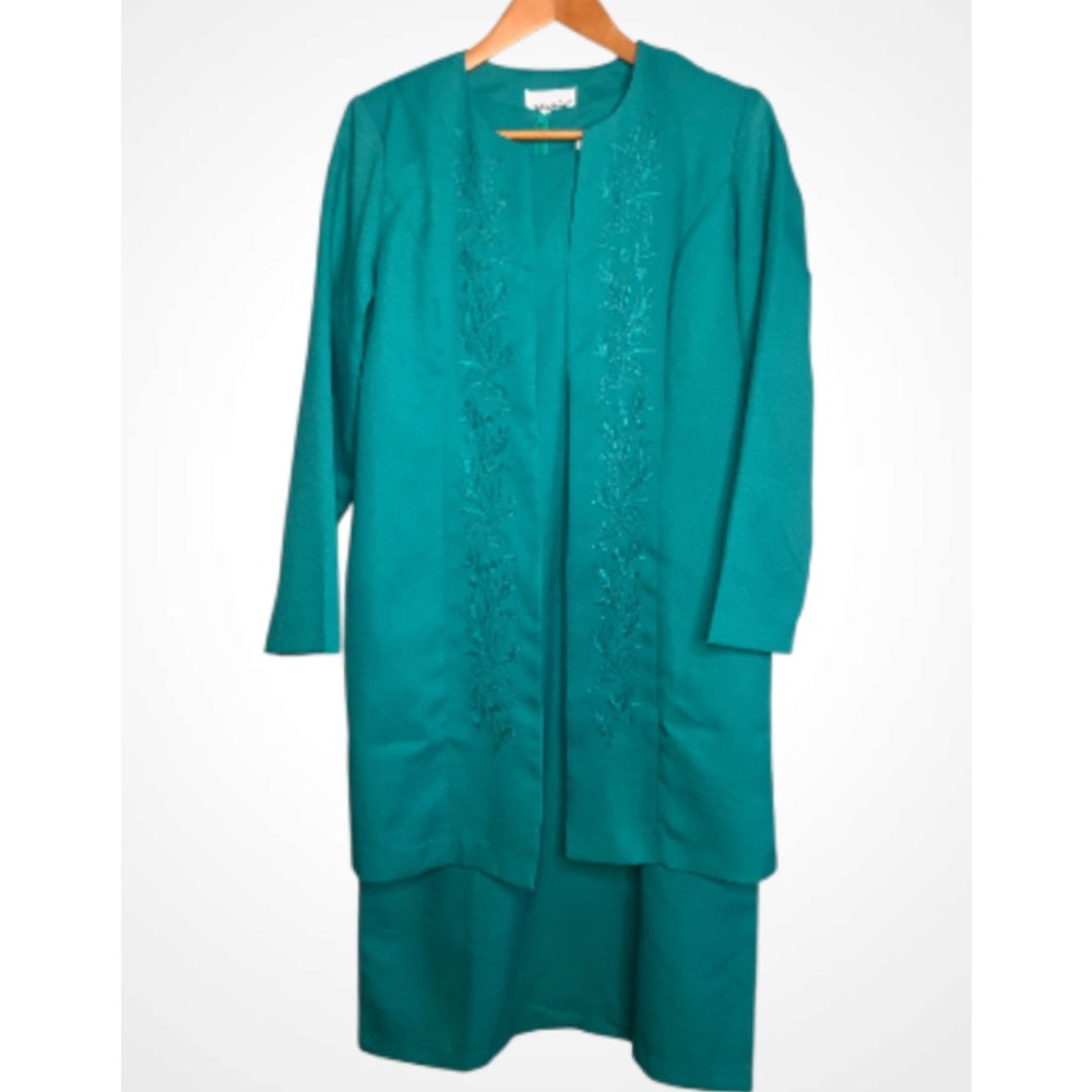 Anthony Richards Teal Dress and Jacket Set Size 12